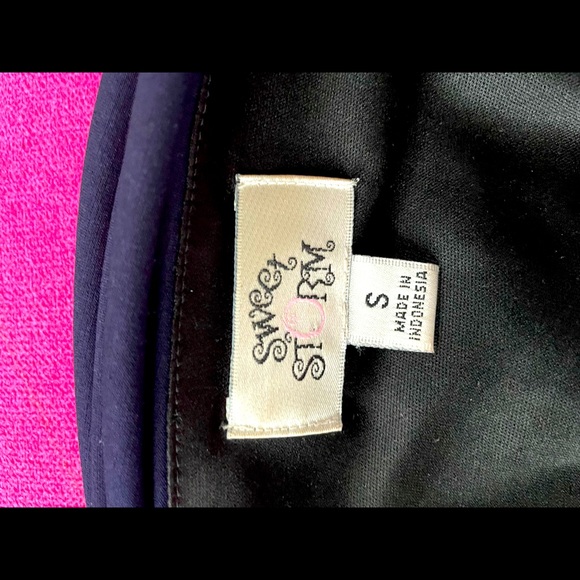 Deep Dark Navy blue one-shoulder dress - Picture 5 of 5